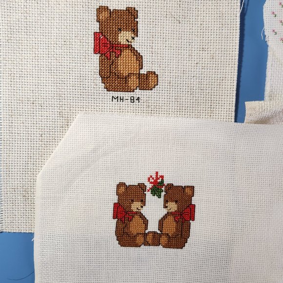 COUNTED CROSS STITCH BEARS, ROCKING HORSE, BABY, LOVE, HEARTS, LAMB, MISTLETOE - Picture 3 of 8